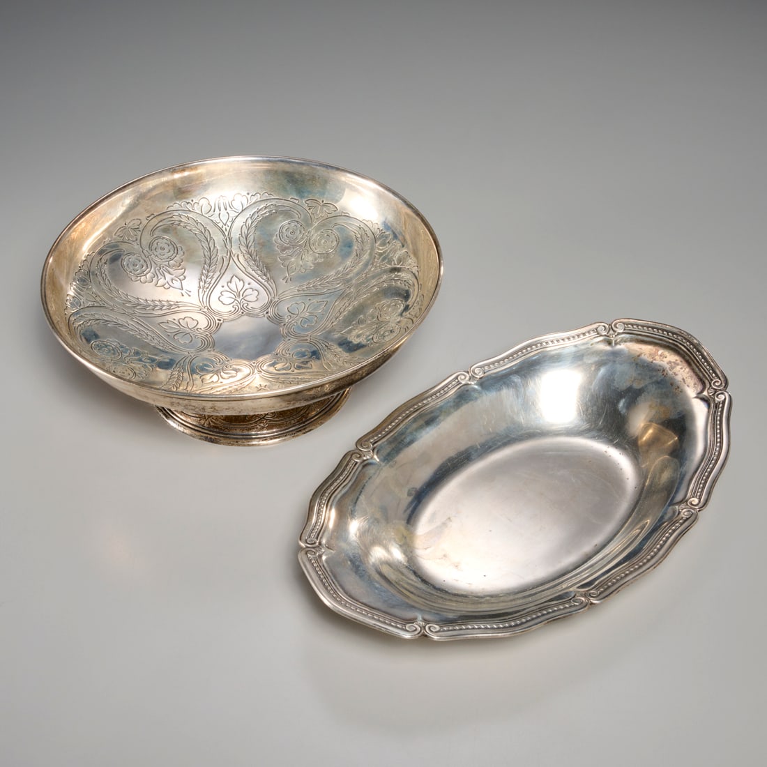 Tiffany & Co. sterling footed bowl and bread dish (1 of 7)