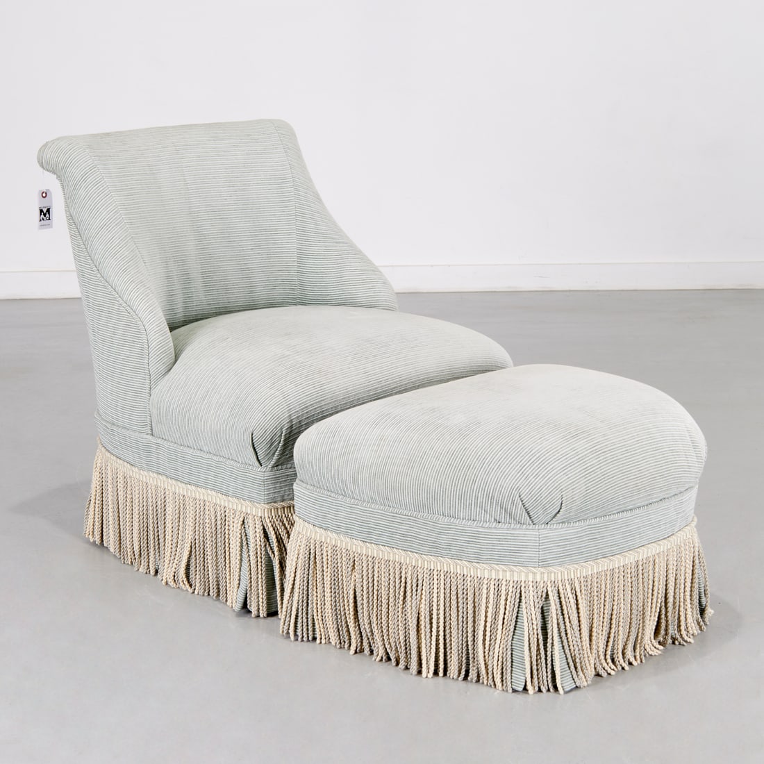 Nice custom upholstered club chair and ottoman (1 of 5)