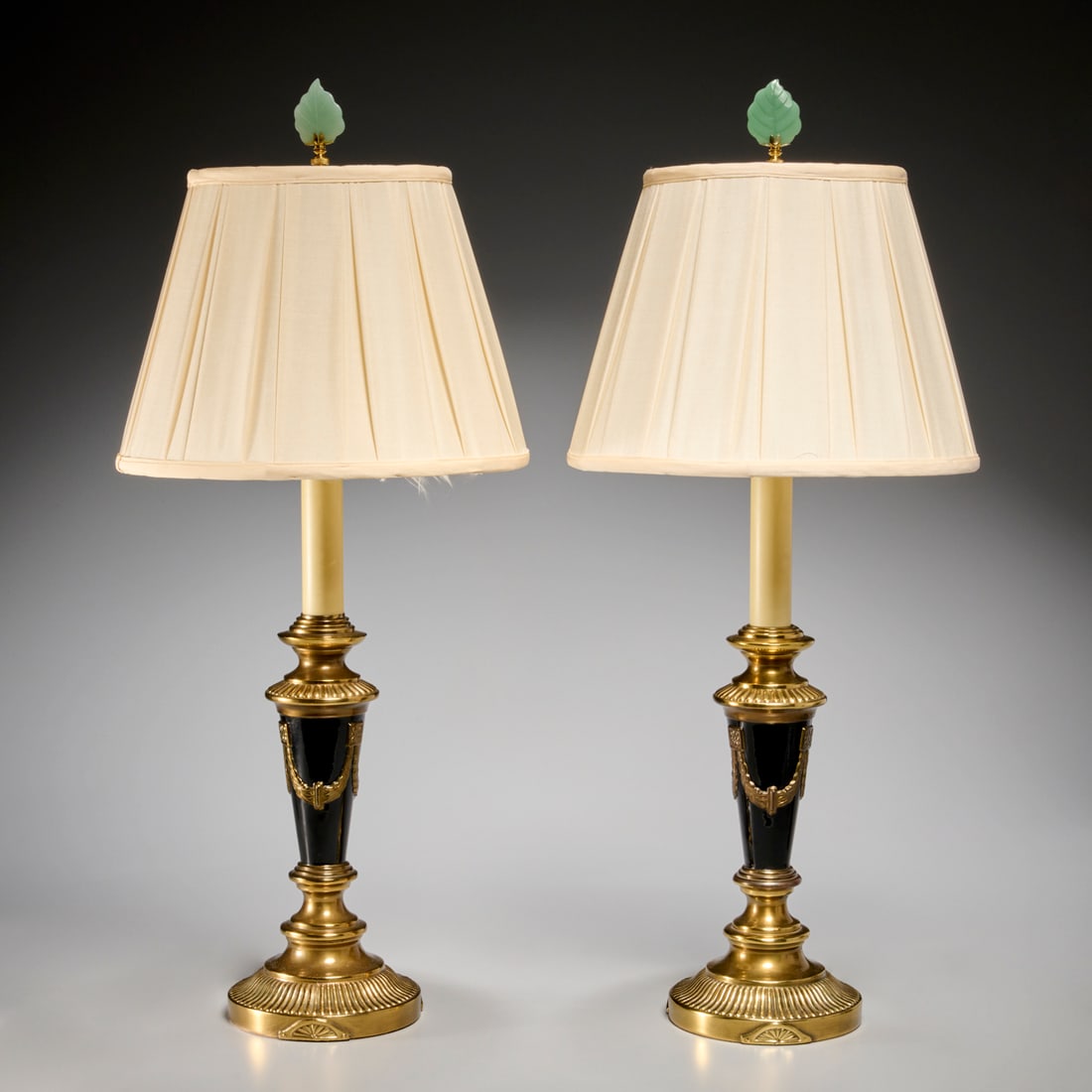 Pair Neo-Classical style brass table lamps (1 of 5)