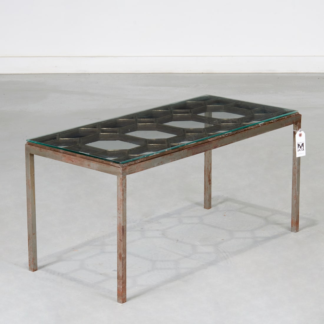 Architectural cast iron grate cocktail table (1 of 5)