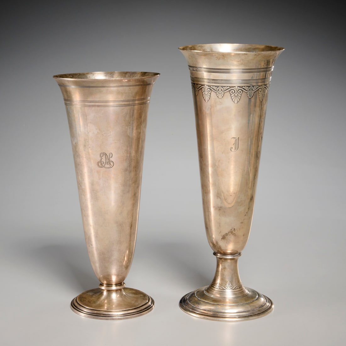 (2) Tiffany & Co. sterling silver trumpet vases (1 of 8)
