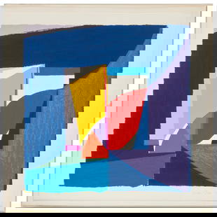 Susan Crile, silkscreen, 1980: Susan Crile, silkscreen, 1980, Susan Crile (American, b. 1942) Untitled, pencil signed and dated "Susan Crile, 1980" at lower right, numbered "46/108" at lower left, 18.75" x 18.5"w (sheet), 20.25"squ