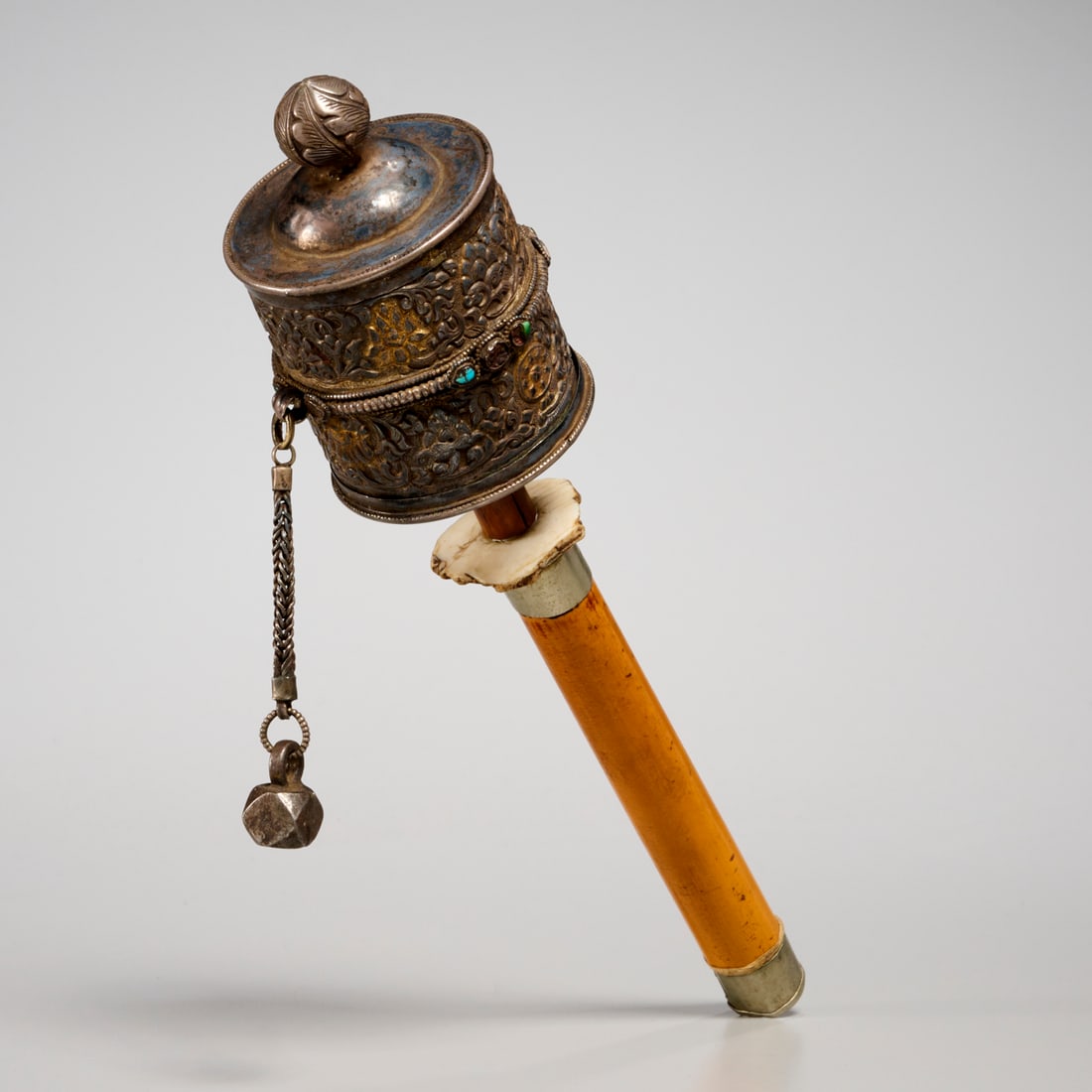 Antique Tibetan silver prayer wheel (1 of 4)