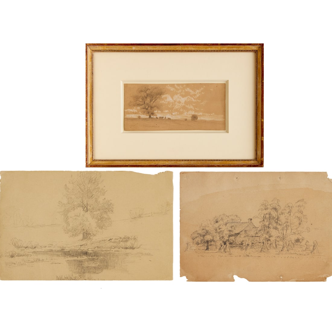 Henry Farrer, (3) landscape drawings (1 of 5)