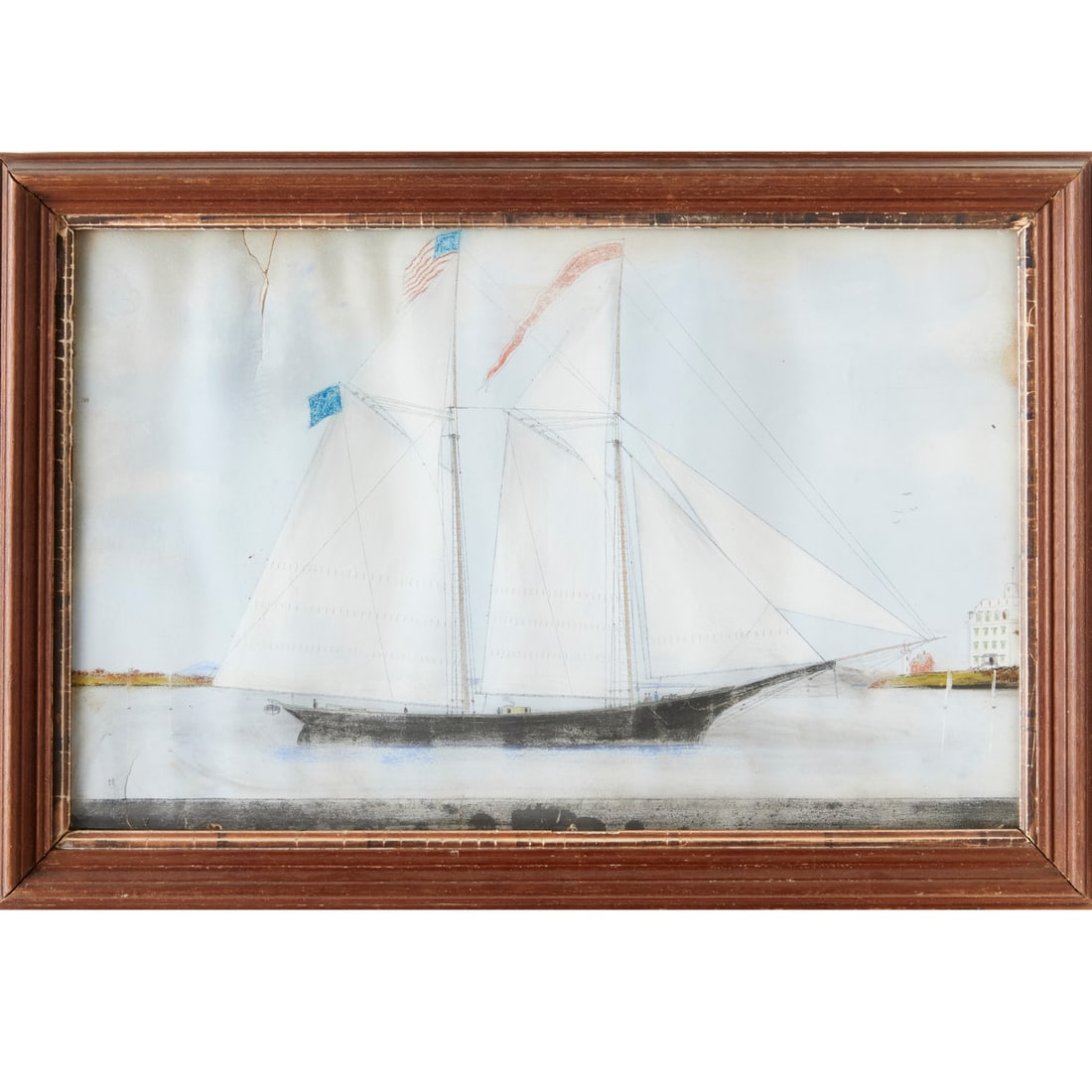 American maritime, pastel on board, 1872 (1 of 5)