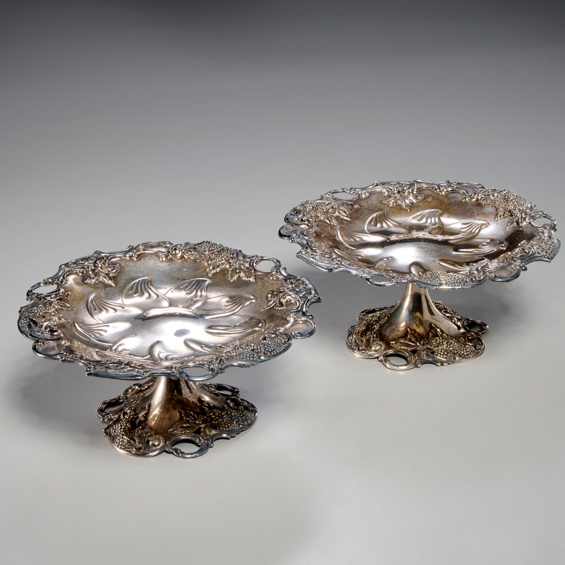 Pair Tiffany & Co. sterling 'Blackberry' tazze (1 of 7)