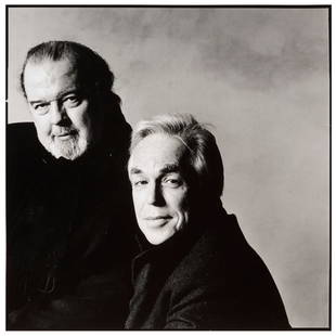 Irving Penn, Vogue portrait photograph: Irving Penn, Vogue portrait photograph, Irving Penn (American, 1917-2009), Portrait of Orson Welles and Peter Bogdanovich, original vintage gelatin silver photograph for Vogue Magazine, studio stamps