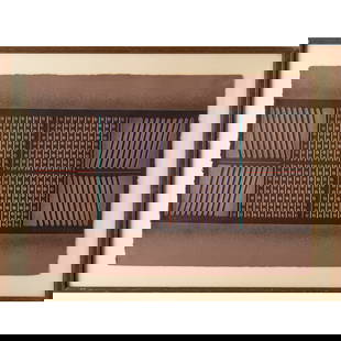 Paul Maxwell, large signed serigraph: Paul Maxwell, large signed serigraph, Paul Maxwell (American, 1925-2015), Untitled abstract, screen print and molded paper, pencil signed lower right, numbered 29/150, framed under glass, 29"h x 41"w