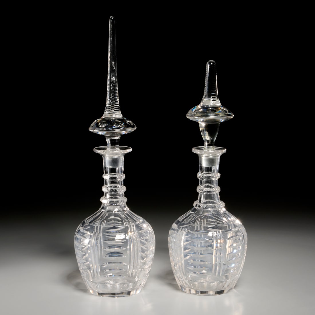 Near pair large Czech crystal decanters (1 of 6)