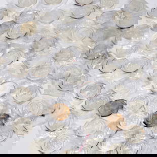 (60) History of the U.S. sterling silver medals: (60) History of the U.S. sterling silver medals, The Franklin Mint History of the United States Sterling Silver Proofs, medals in plastic bags, 2 loose, 45mm dia., approx. 1.25ozt ea., 75ozt (total)