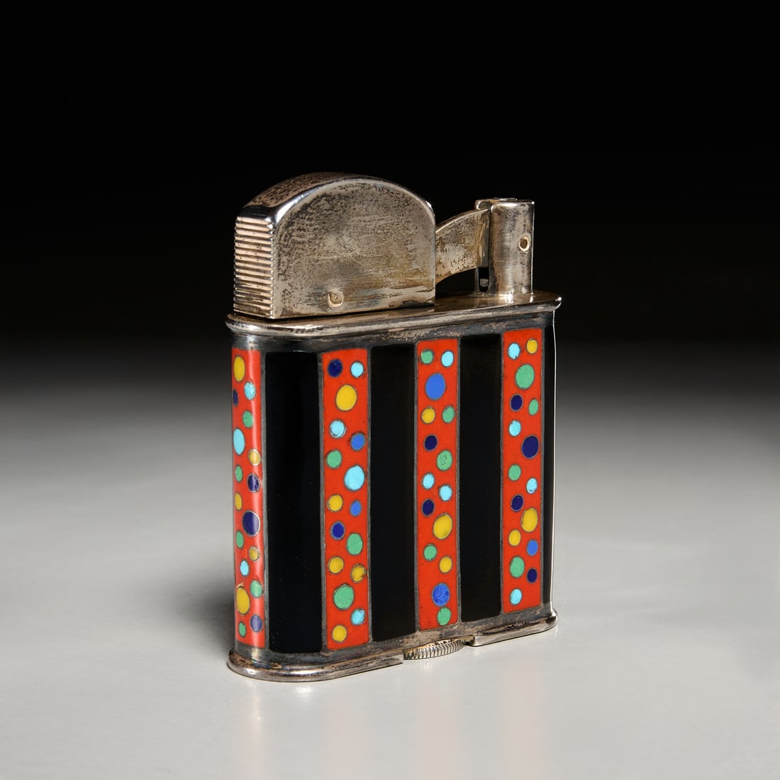 Art Deco enameled silver hammer lighter (1 of 7)