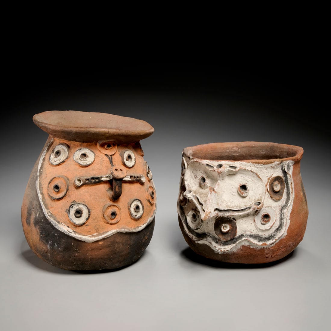 (2) Oceanic figural pottery storage jars (1 of 9)
