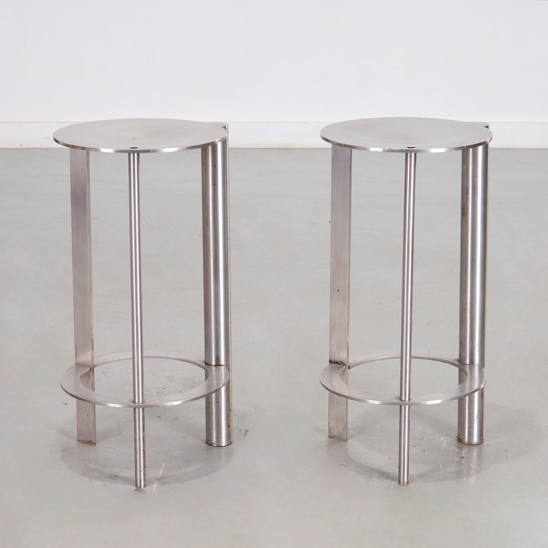 Gertler & Woolf, pair PoMo metal counter stools (1 of 6)