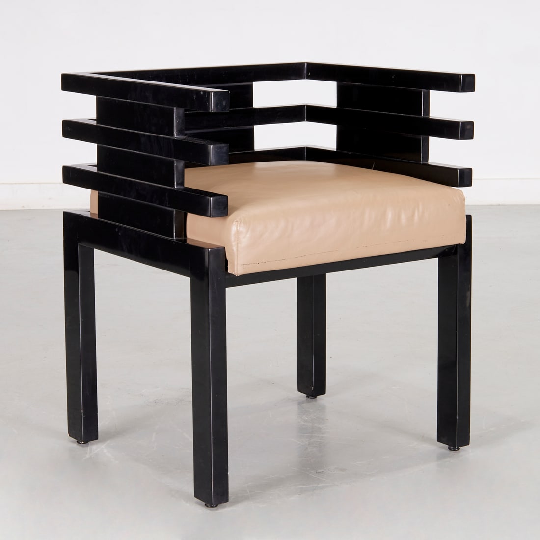 Kem Weber (style), black lacquered arm chair (1 of 6)