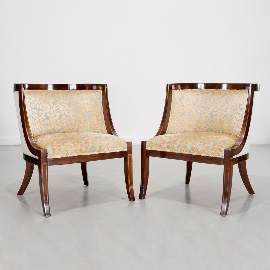 Rose Tarlow, pair 'Directoire' barrel back chairs (1 of 6)