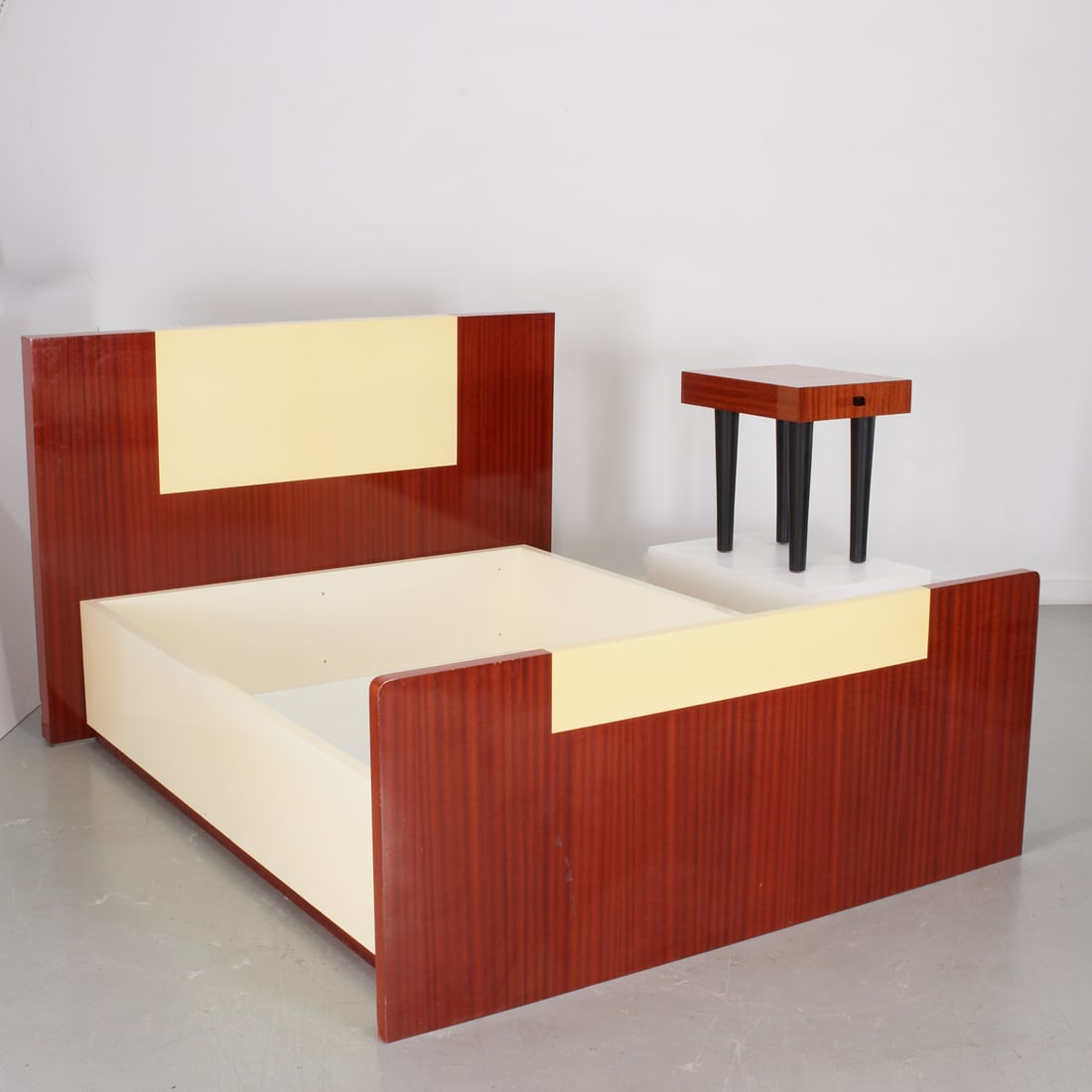 Pace queen-size bed and nightstand (1 of 6)