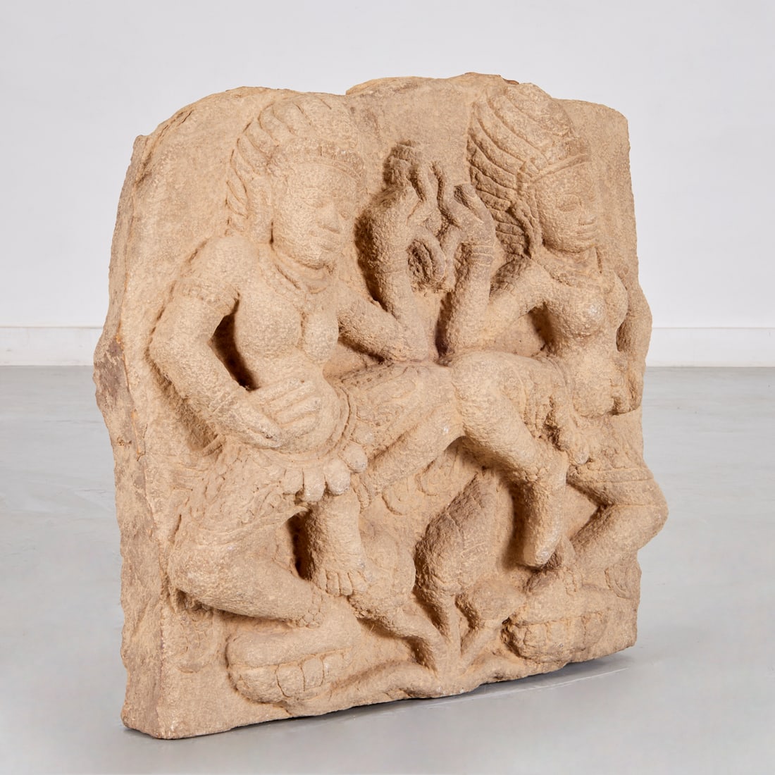 Southeast Asian stone stele of dancing Apsaras (1 of 7)