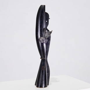 Jean Lambert-Rucki (after), bronze: Jean Lambert-Rucki (after), bronze, After Jean Lambert-Rucki (French, 1888-1967), "Retour de Carnaval", black and silvered patinated bronze, signed, numbered 3/8 and with artist's monogram, stamped