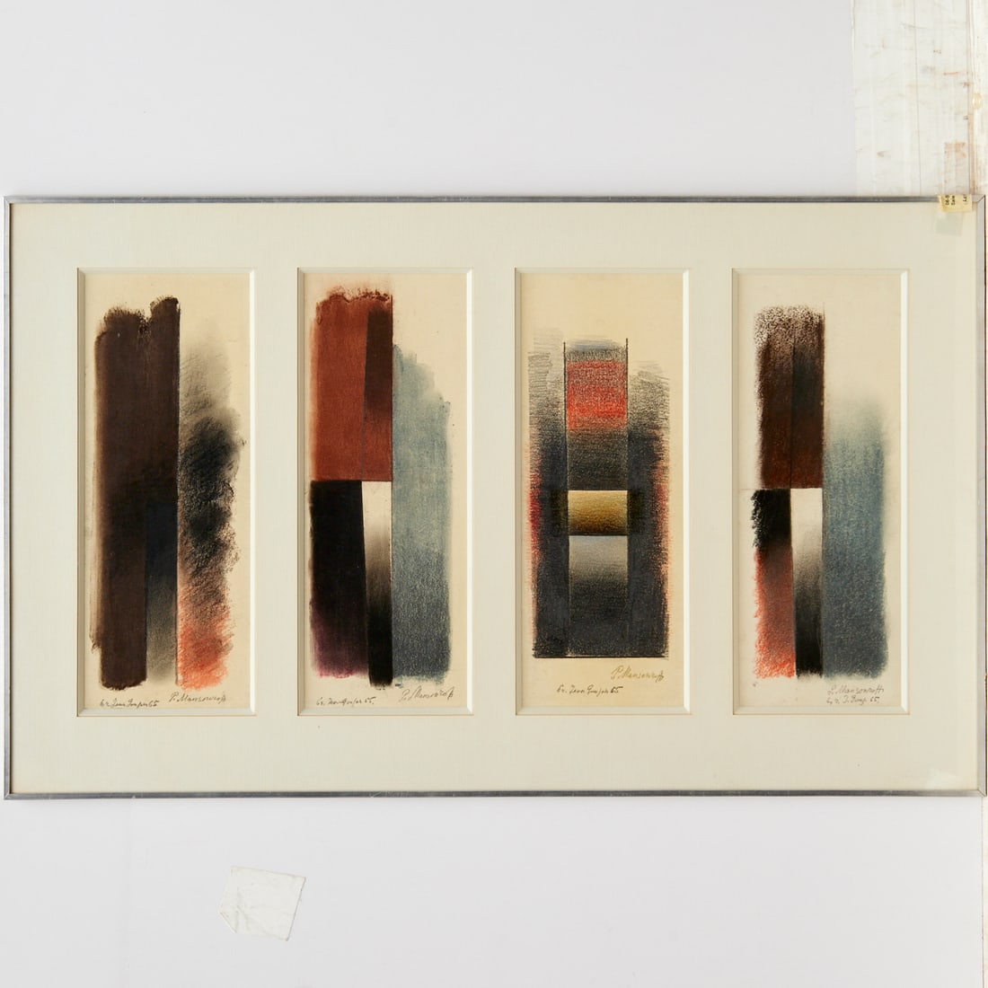 Paul Mansouroff, (4) pastel drawings, 1965 (1 of 6)