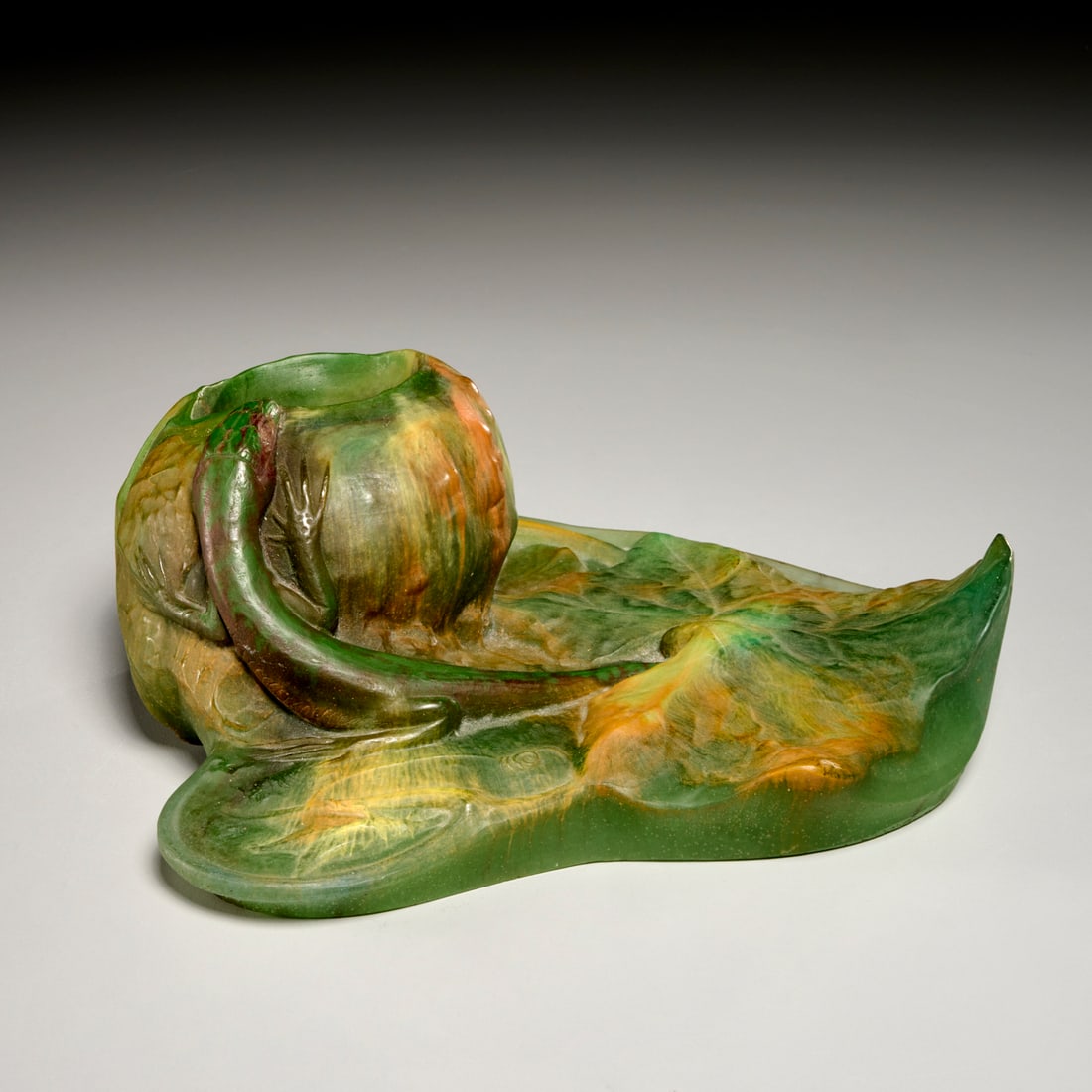 Daum (attrib), pate de verre inkstand (1 of 7)