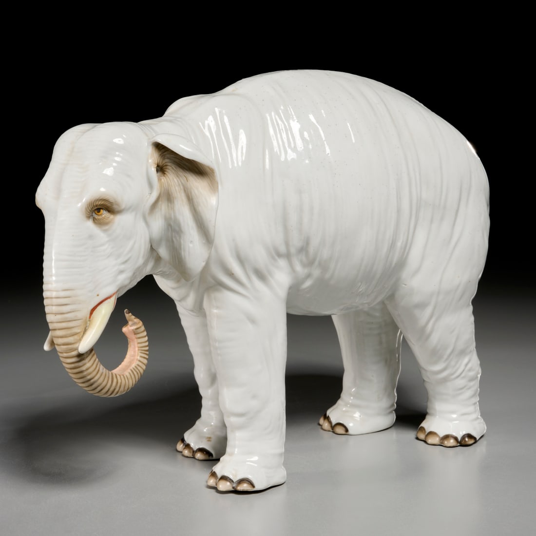 Large Continental porcelain model of an elephant (1 of 9)