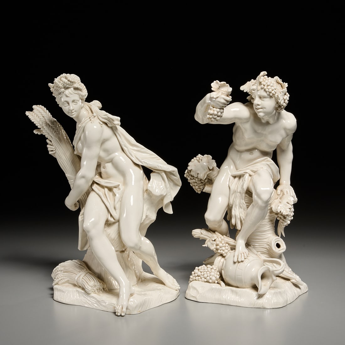 Pair large antique Nymphenburg porcelain figures (1 of 13)