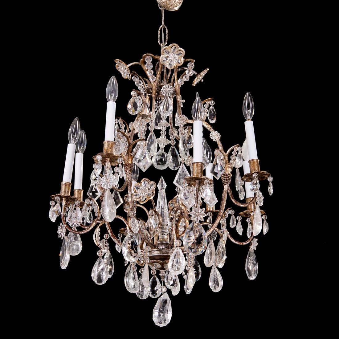 Maison Bagues style rock crystal drop chandelier (1 of 5)