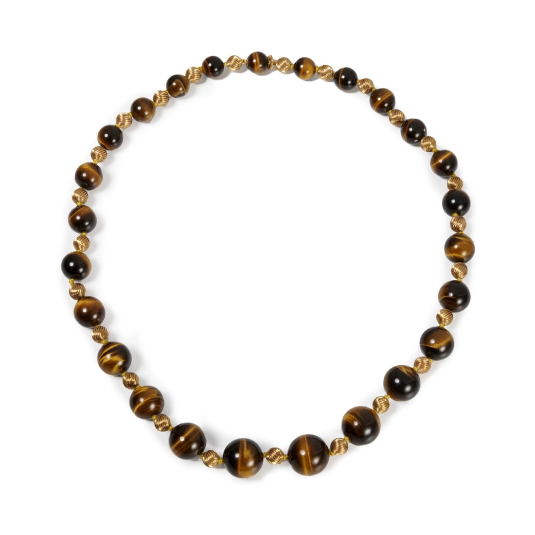 David Webb Tiger's eye and 18k gold bead necklace (1 of 5)
