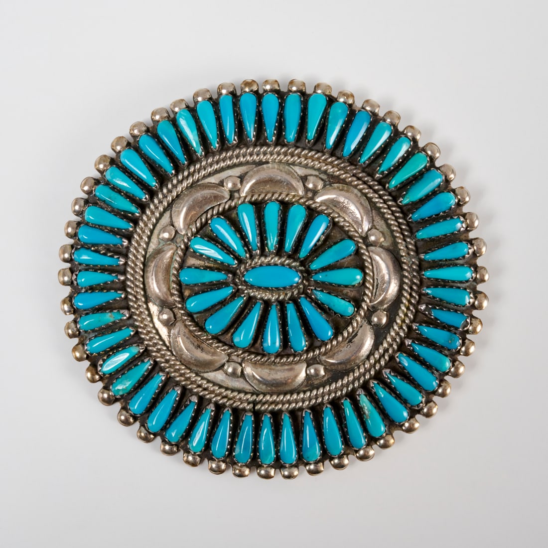 Native American sterling & turquoise brooch (1 of 5)