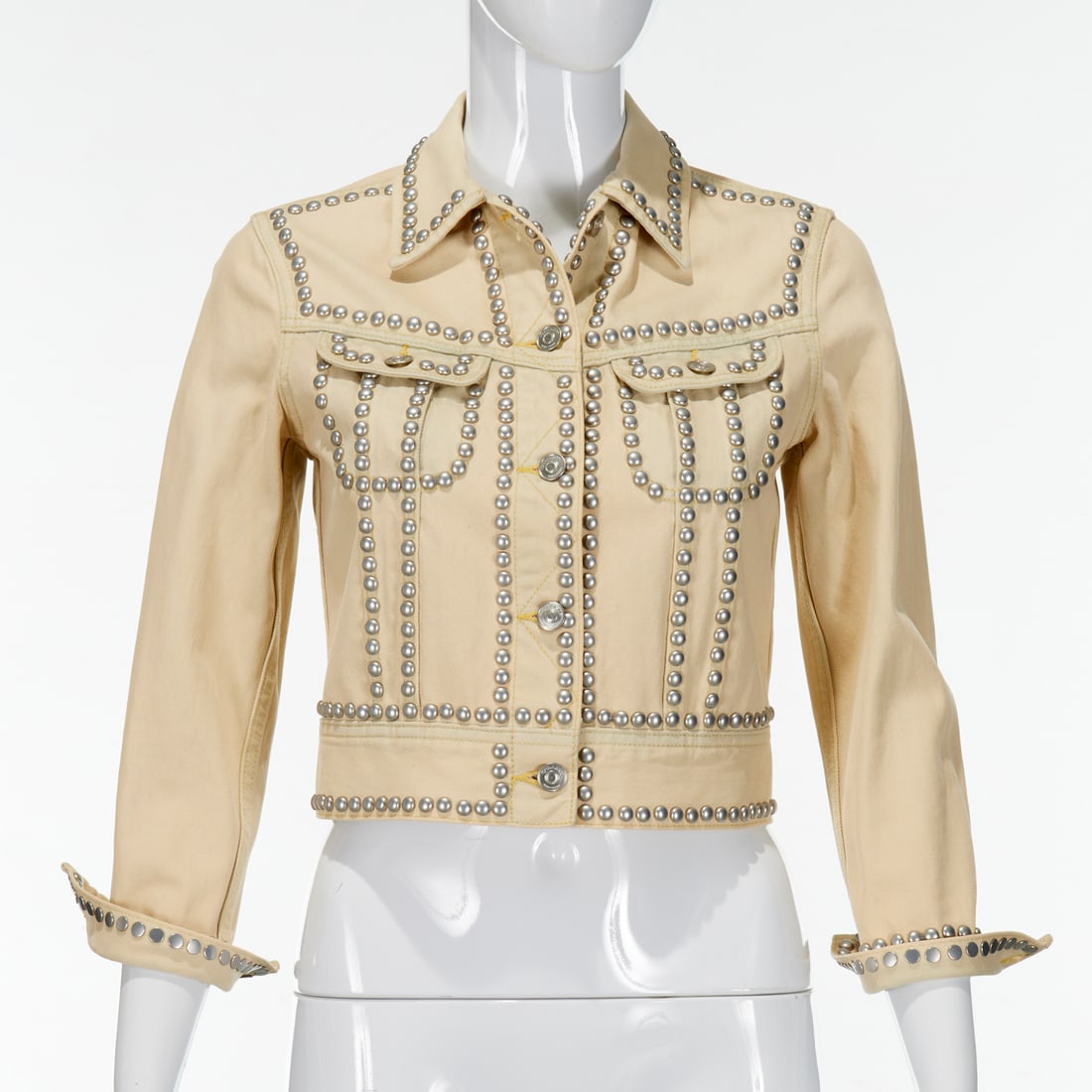 Coach studded ivory denim jacket (1 of 7)