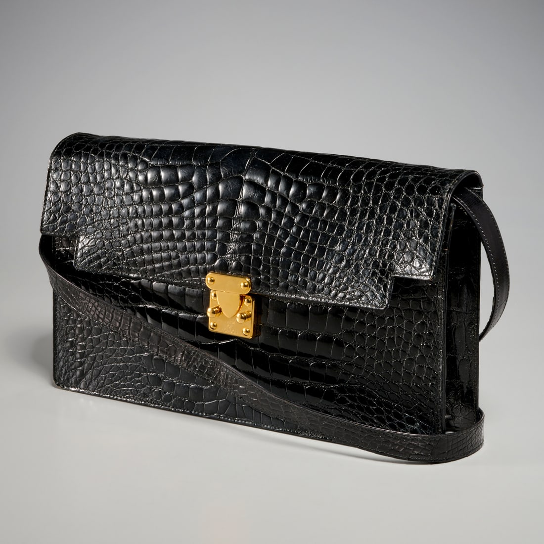 Lana Marks black alligator shoulder handbag (1 of 7)
