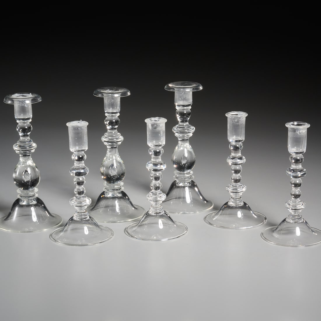 Group (7) Steuben glass candlesticks (1 of 7)
