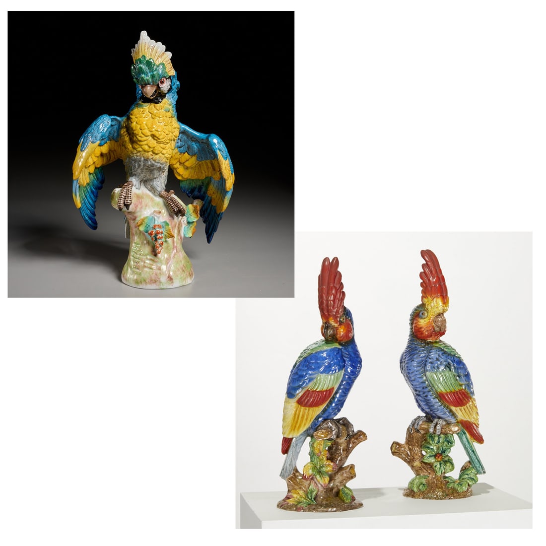 (3) large ceramic parrots (1 of 15)