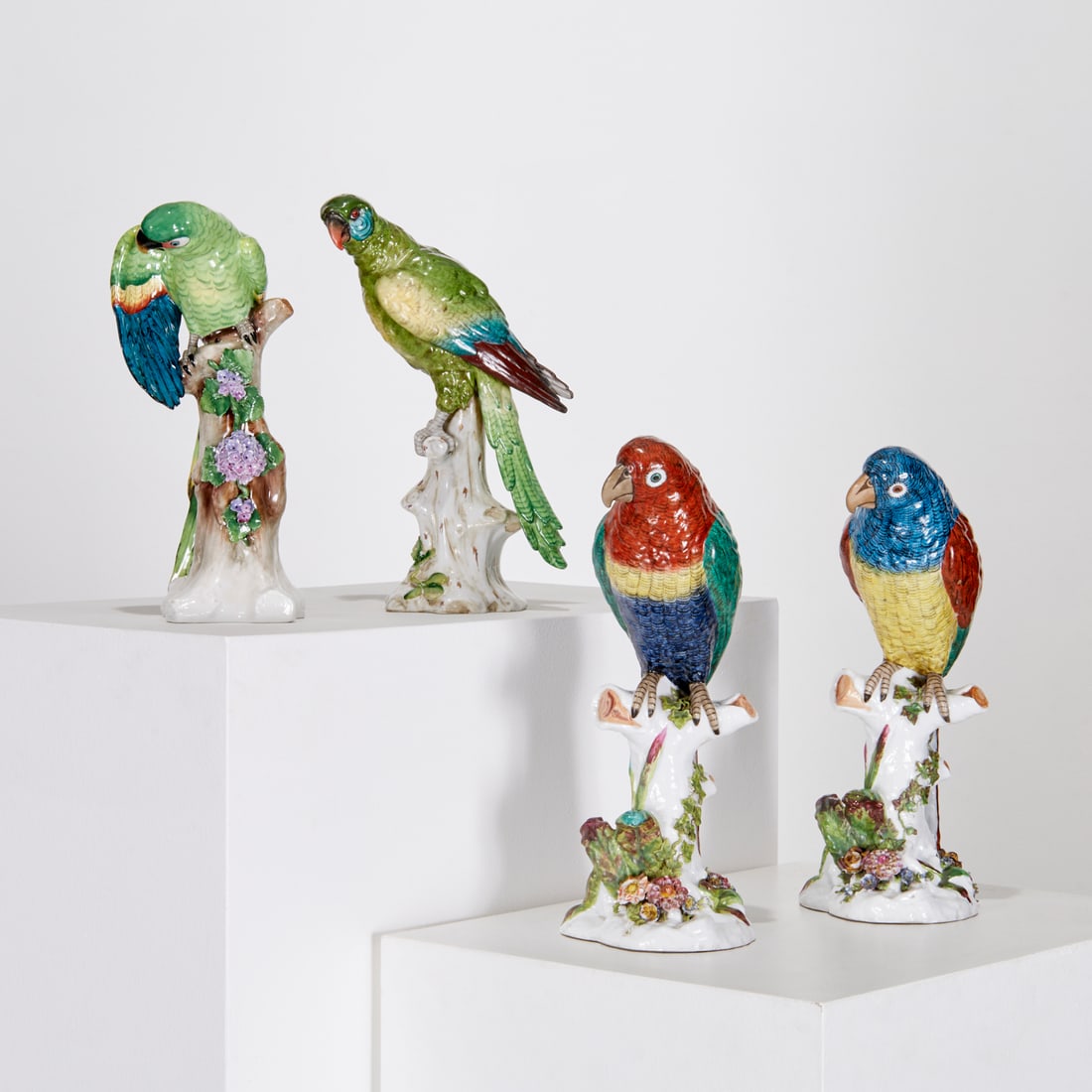 Group (4) Meissen style porcelain parrots (1 of 11)