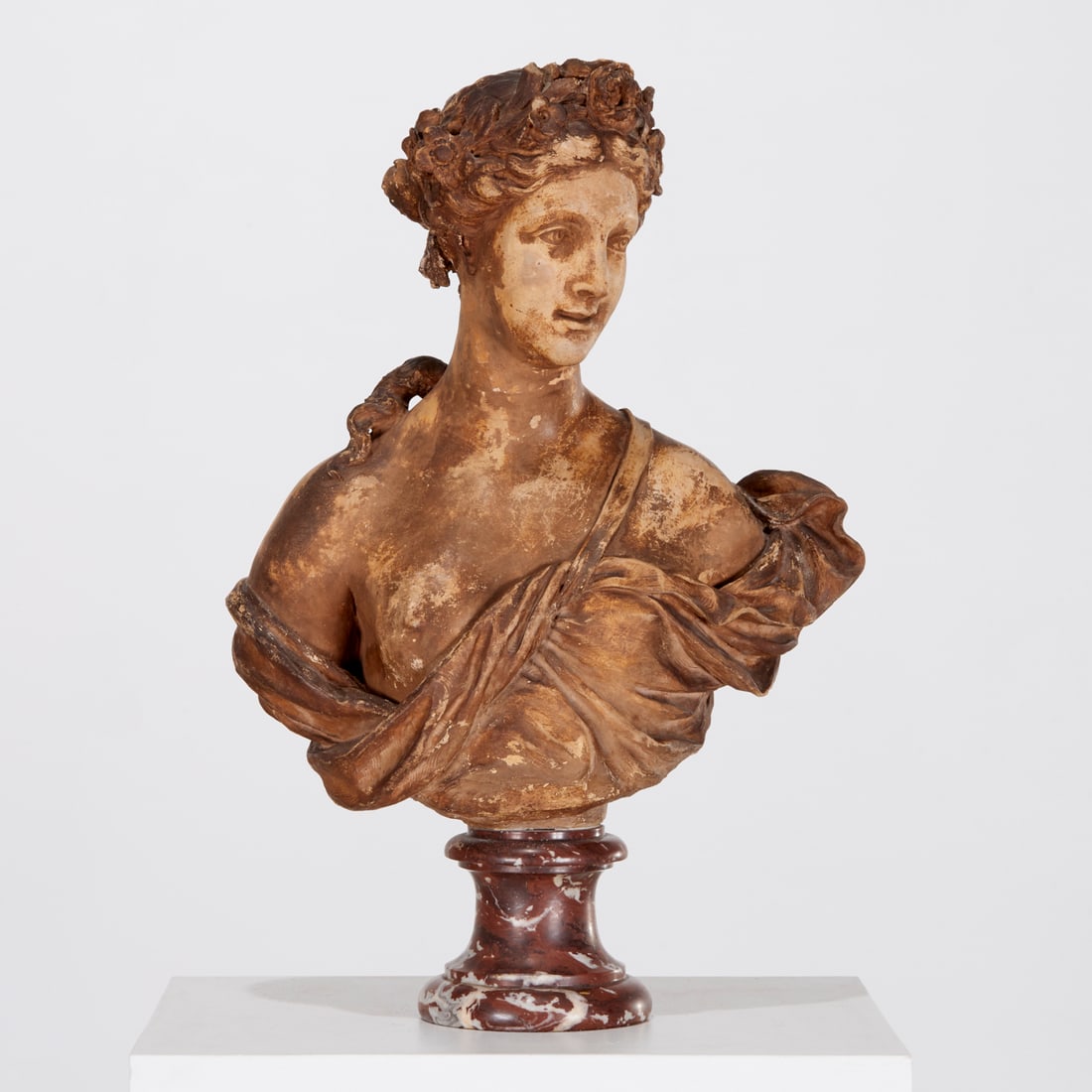 French School, tinted terracotta bust (1 of 9)