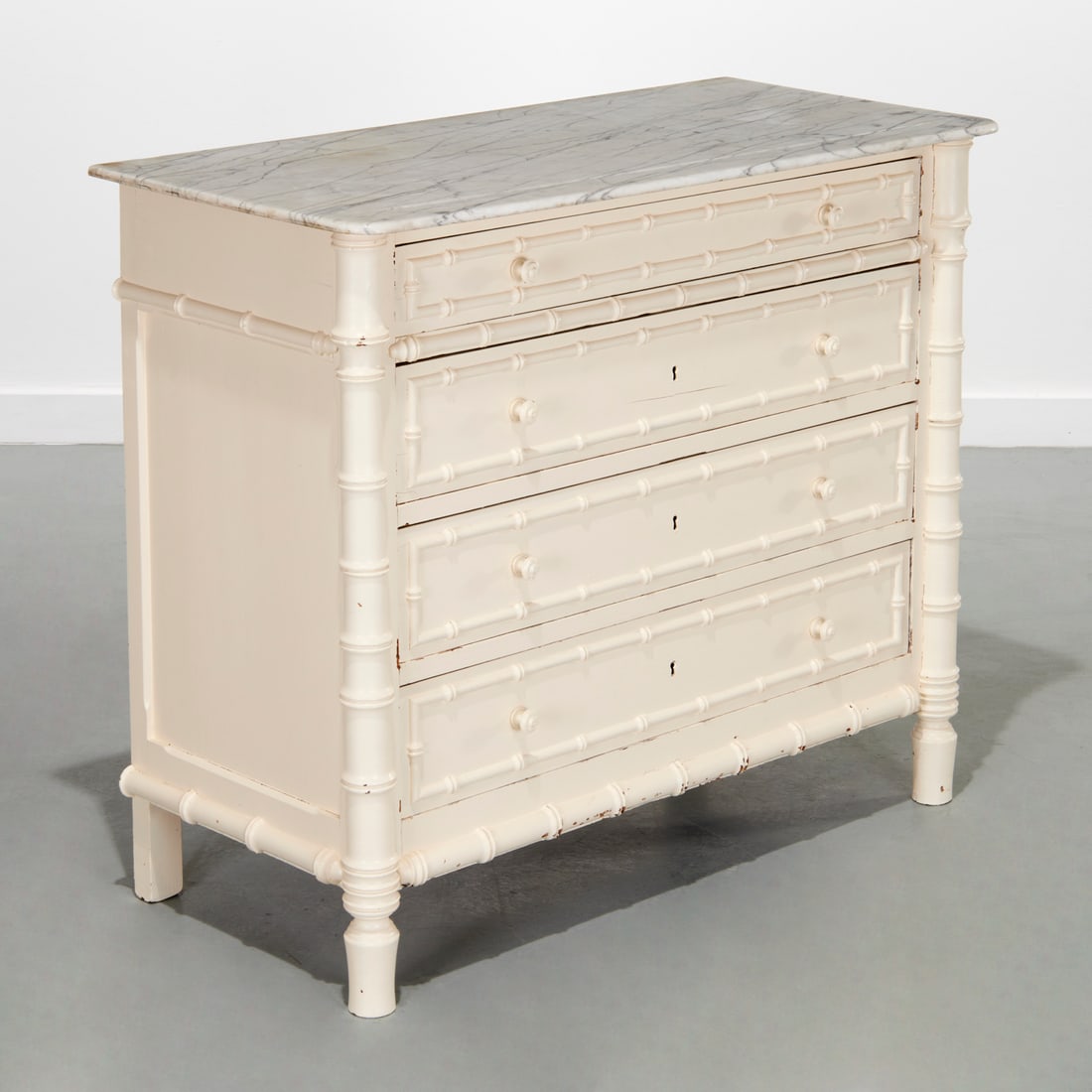 Victorian faux bamboo chest of drawers (1 of 7)