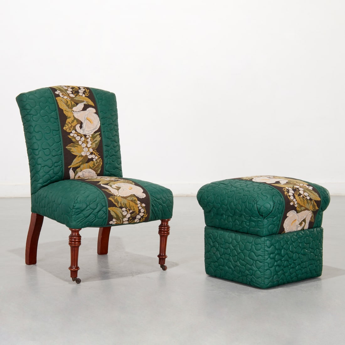 George Smith style slipper chair and ottoman (1 of 6)