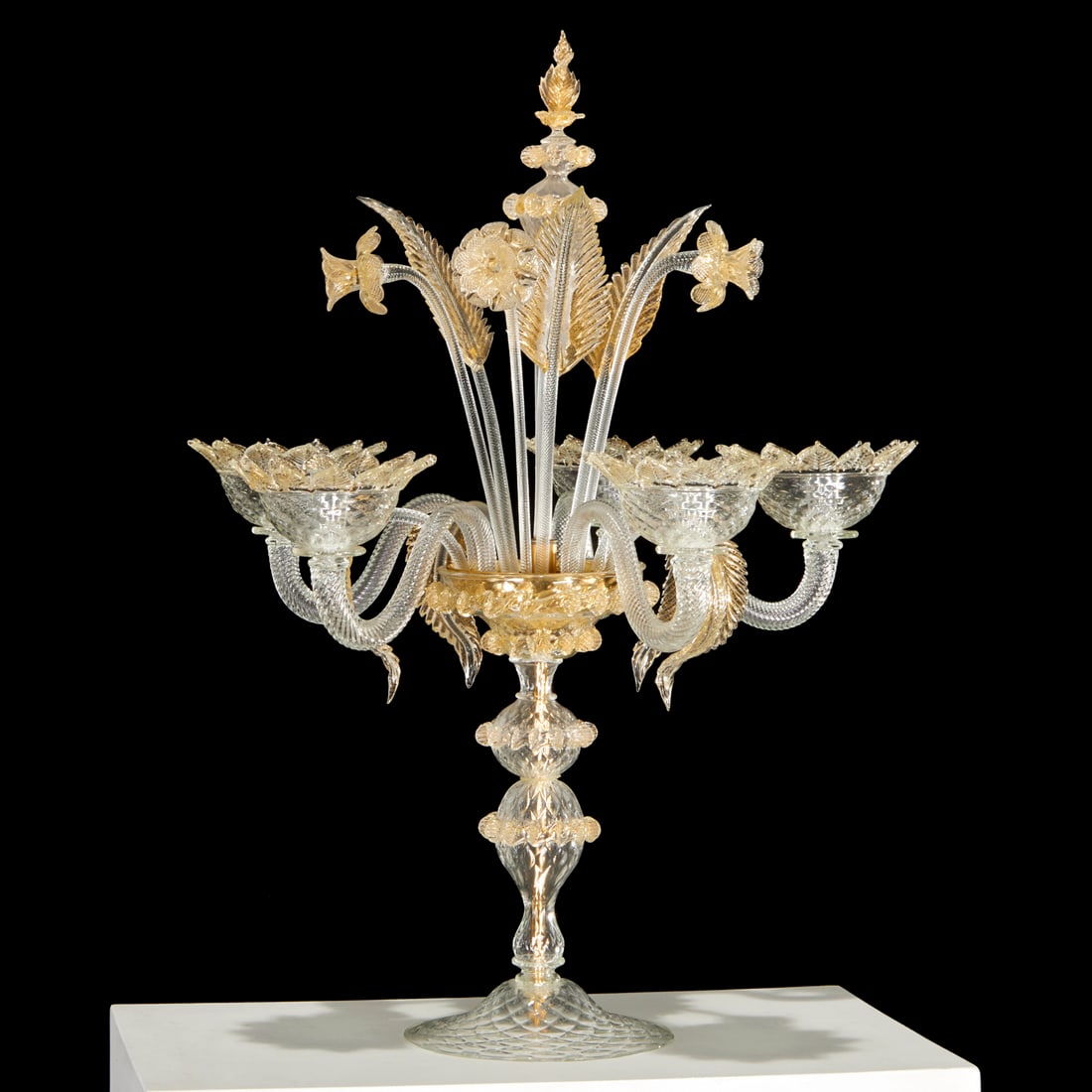 Large Venetian glass candelabrum (1 of 6)