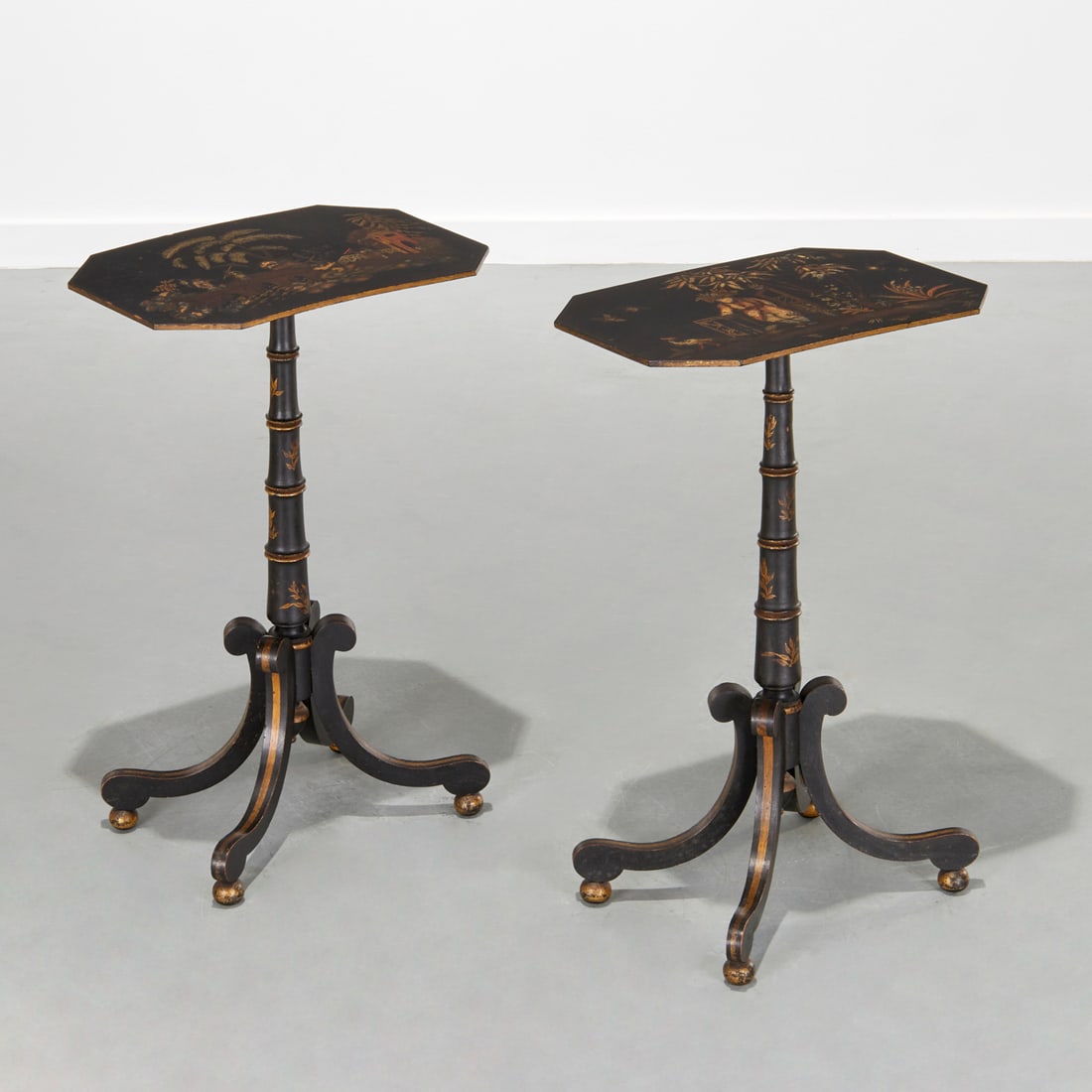 Pair Regency style Japanned occasional tables (1 of 9)