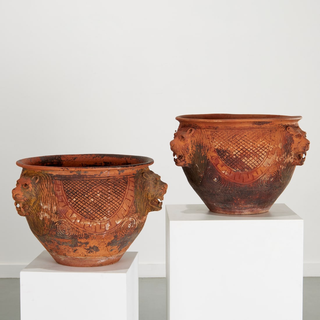 Pair large Continental terracotta jardinieres (1 of 8)