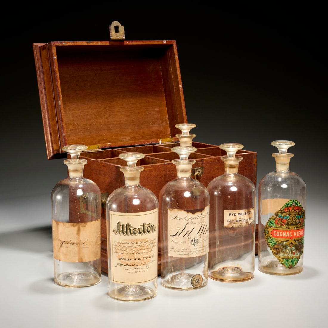 American brass mounted liquor chest (1 of 9)