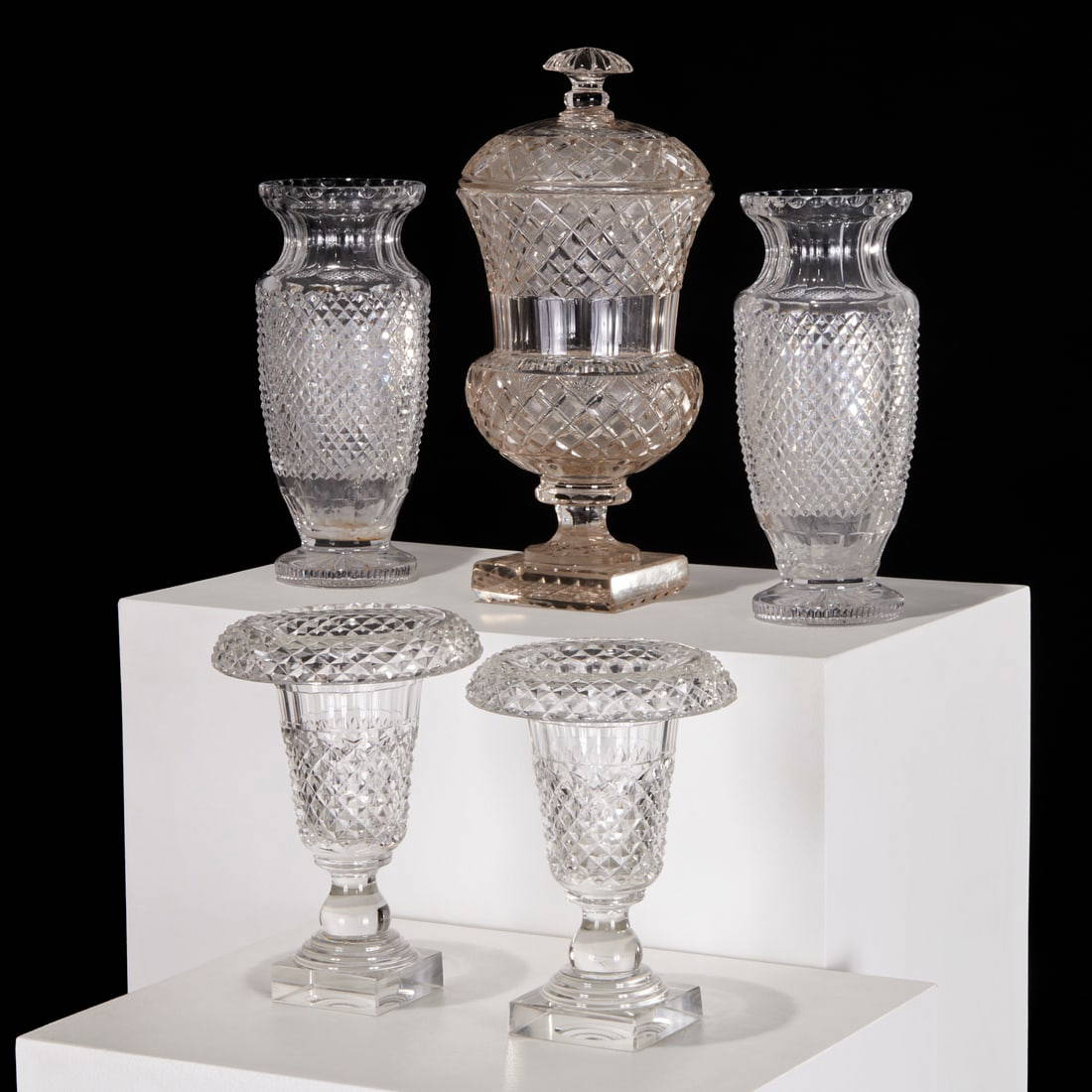 Antique Angloirish Cut Glass Tableware Collection Auction