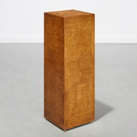 Mid-Century Modern burlwood display pedestal