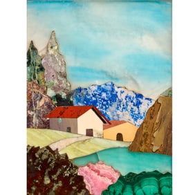 Pietra Dura landscape plaque