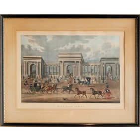 Hyde Park Corner, aquatint etching, 1828