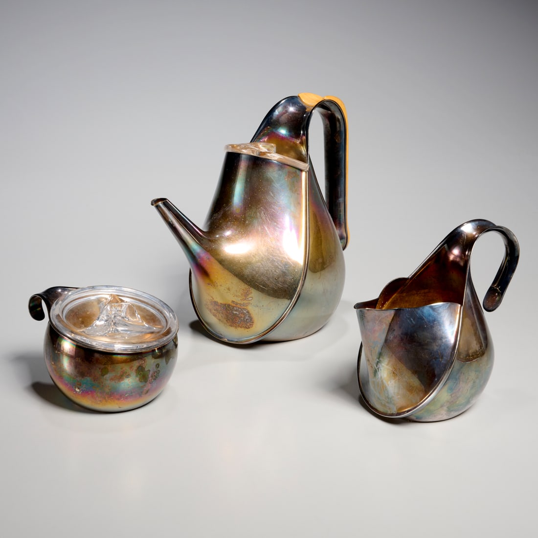 Oscar Tusquets for Alessi, silver plate tea set (1 of 7)