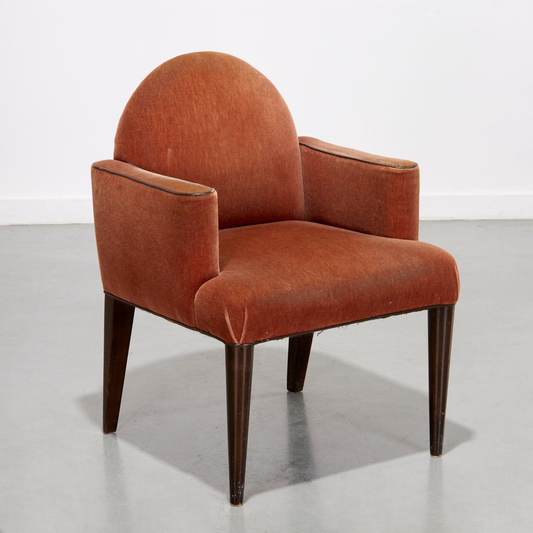 Donghia 'Luna' armchair: Donghia 'Luna' armchair, 20th c., mohair upholstery, label under seat, 34"h x 24"w x 23"d