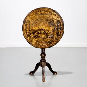 Antique Chinoiserie tilt top tea table