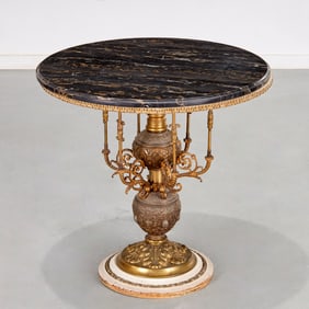 Baroque Revival marble top center table
