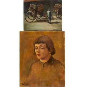 M. Polimeni, (2) oils on canvas